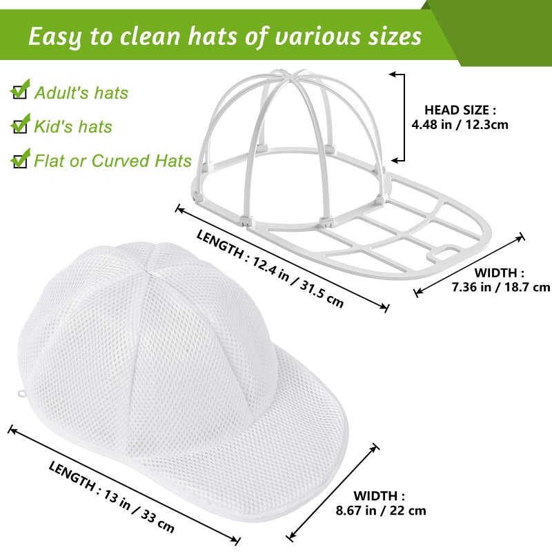 Eiito Hat Washer Cage Hats Cleaner, Hat Washer for baseball caps for Washing Machine or Dishwasher, Ball Cap Washer Frame for Flat & Curved Hats.2-Pack White - Image 5
